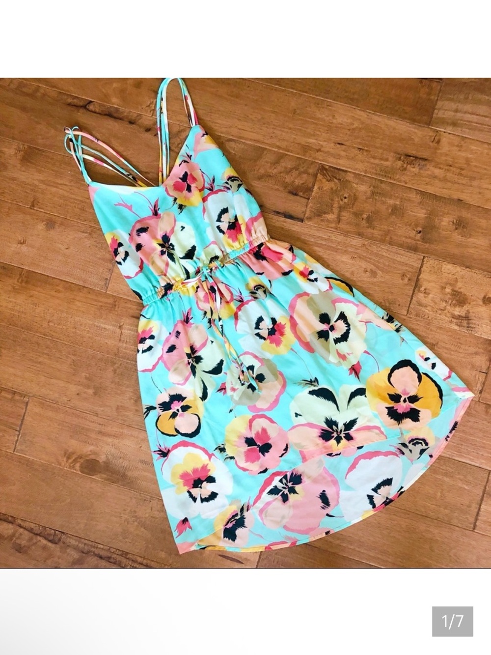 BeBop Pansy Dress Floral Sundress Size M